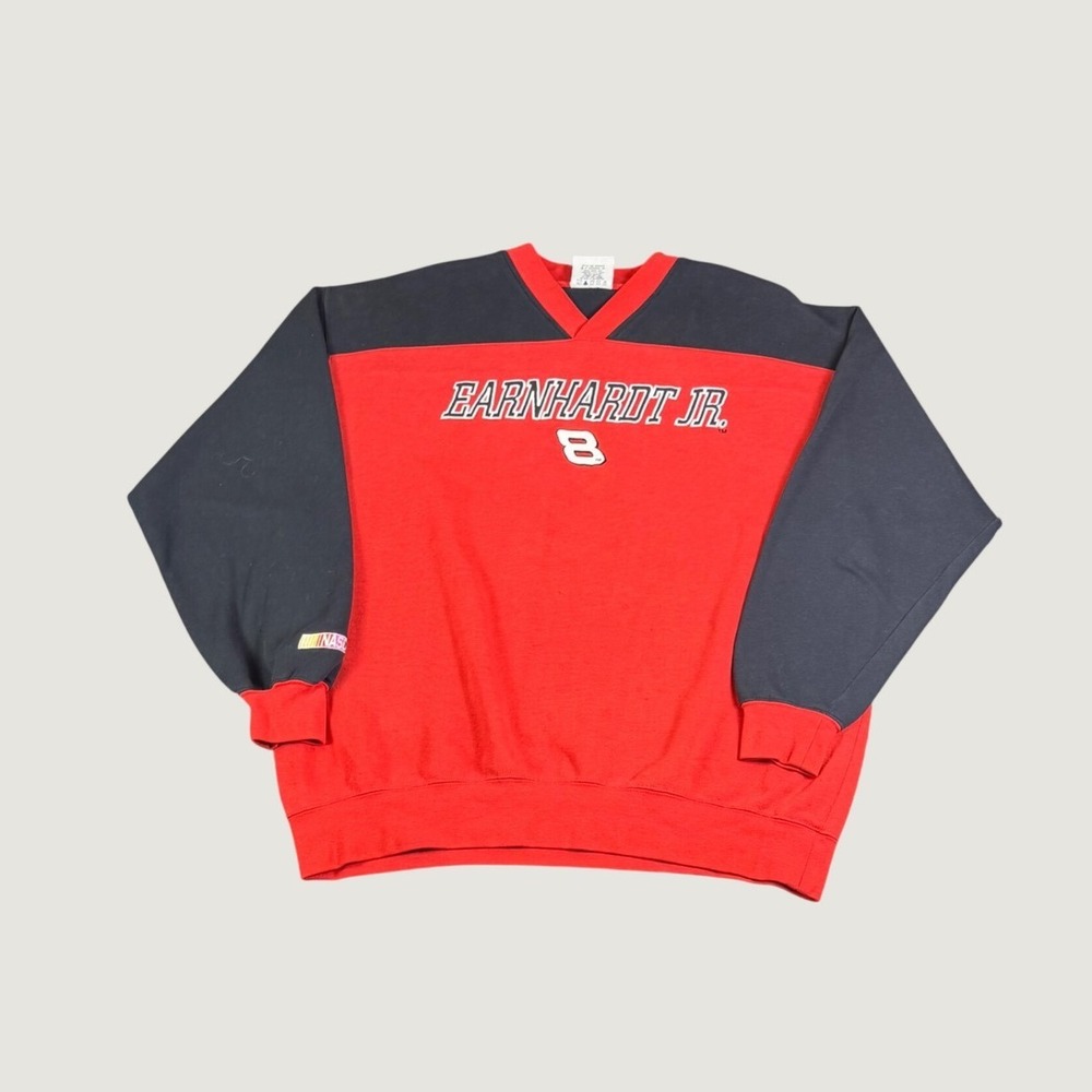 Chase Authentics Dale Earnhardt Jr 8 NASCAR Sweatshirt Red Black Mens XL